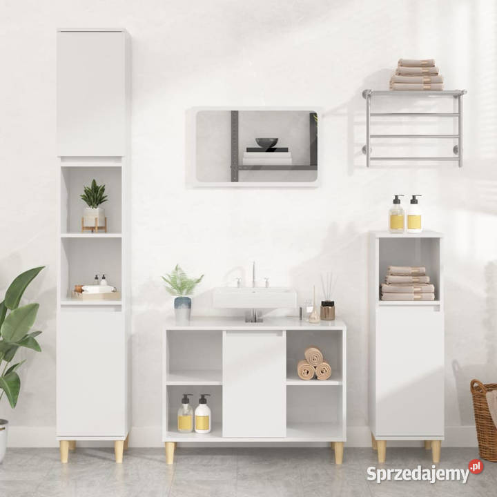 Szafka pod umywalkę biała wysoki połysk 80x33x60 Warszawa