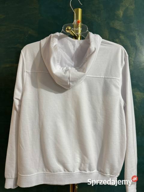Bluza damska 2XL Great biała na zamek z kapturem