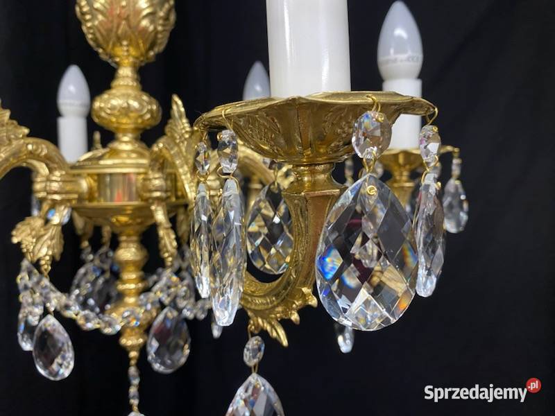 Żyrandol kryształowomosiężny czeski Bohemia Lampy wiszące Chełm