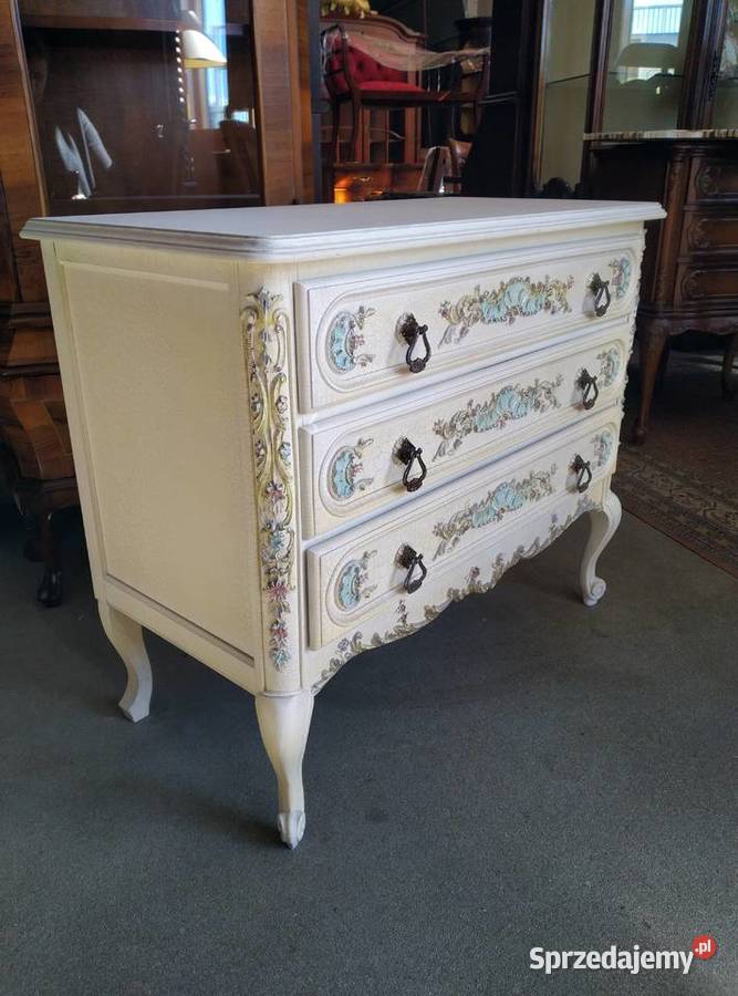 Francuska komoda Ludwik ecru z lustrem Białystok