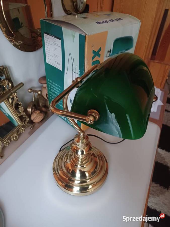 Lampa biurkowa bankierka mosiądz szkło sprzedam