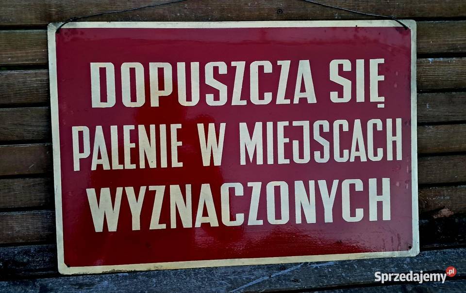 Stara Emaliowana Tablica Dopuszcza Się Palenie W Świecie