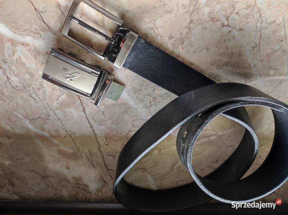 skórzany skórkowy pasek dwie klamry klasyczny ze Kielce