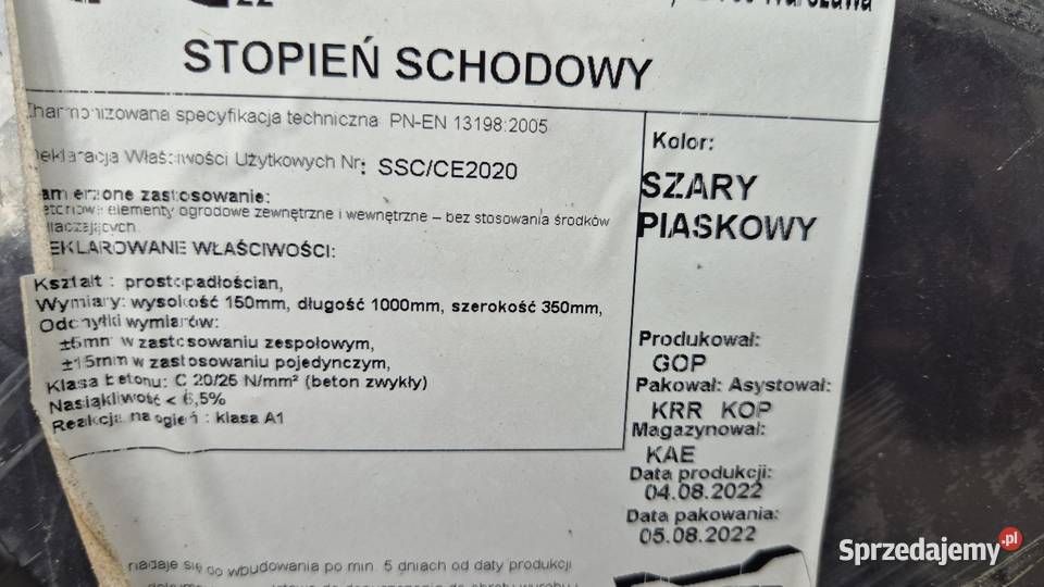 Stopnie schodowe bloki schodowe Hryniewicze
