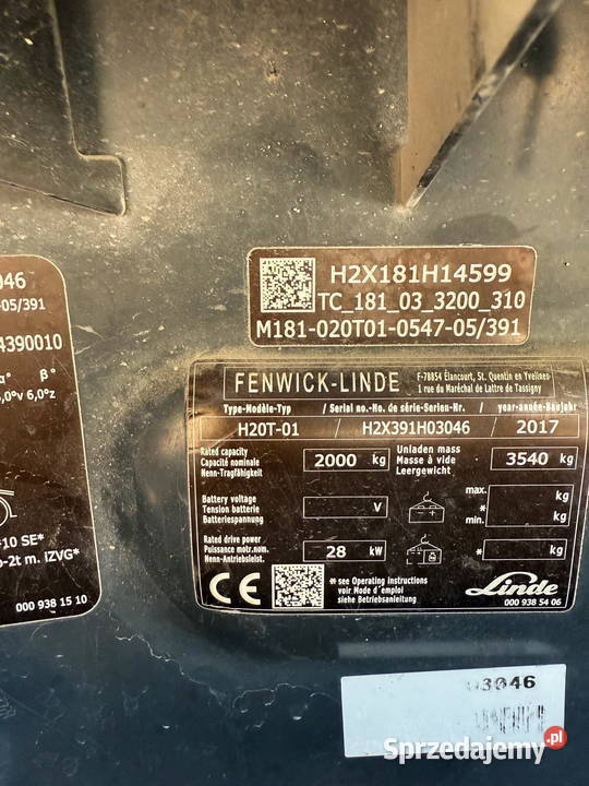 wózek widłowy LINDE H20T EVO Triplex 55m przesuw Wózki widłowe Działoszyn