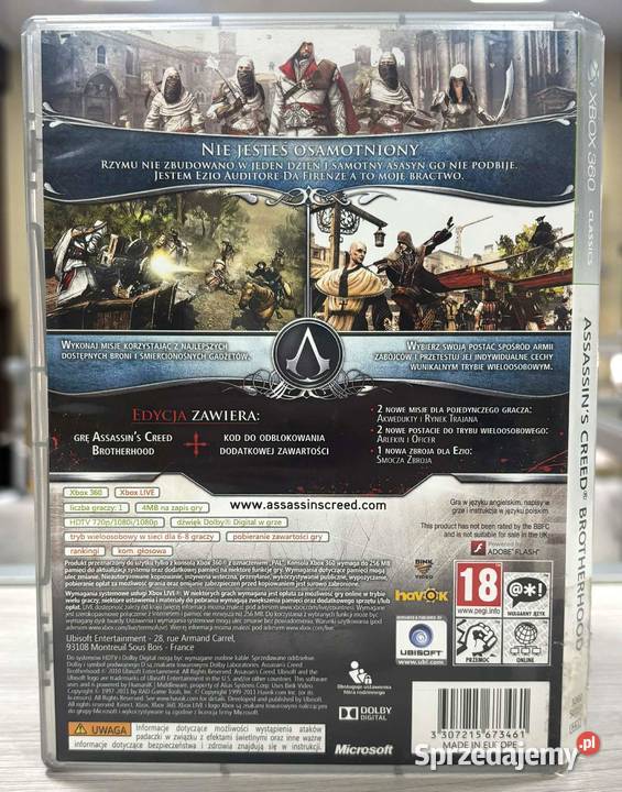 Gra Xbox 360 Assassins Creed Brotherhood Elbląg