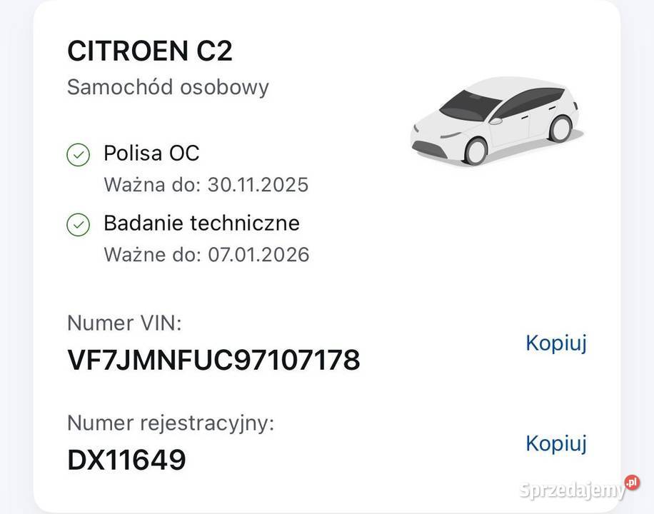 Citron C2 VTR 16 Półautomat Klima OC i przegląd Wrocław