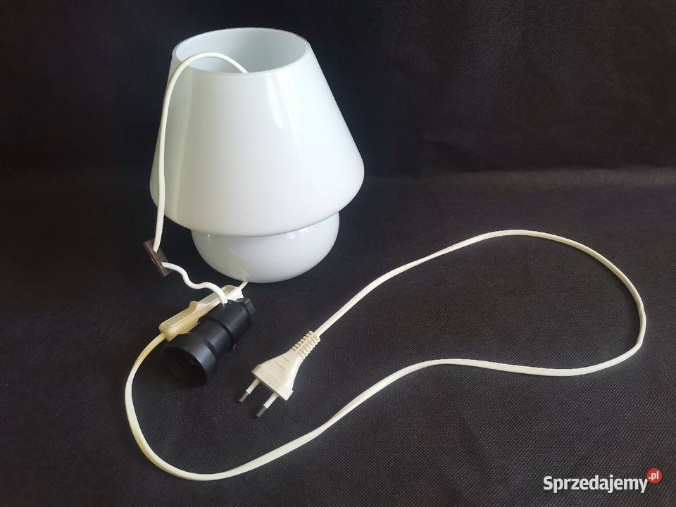 Stara biała szklana lampa lampka Grzybek design Siemianowice Śląskie sprzedam