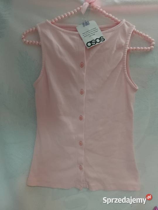 3638 ASOS Różowa ołówkowa kamizelka prążkowana z różowy
