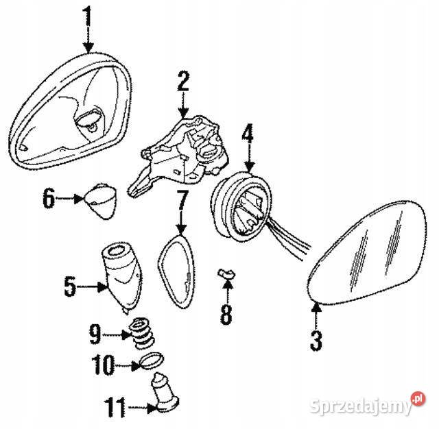 PORSCHE 911 uszczelka lusterka lewego 965 731 osobowe