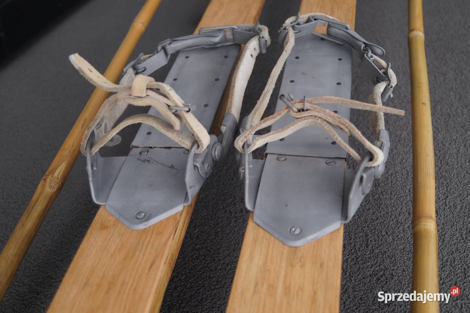 Stare narty jesionowo hikorowe 190 kijki Pruchnik