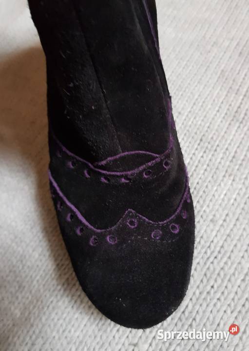 Włoskie kozaki na słupku damskie buty na zimę Kielce