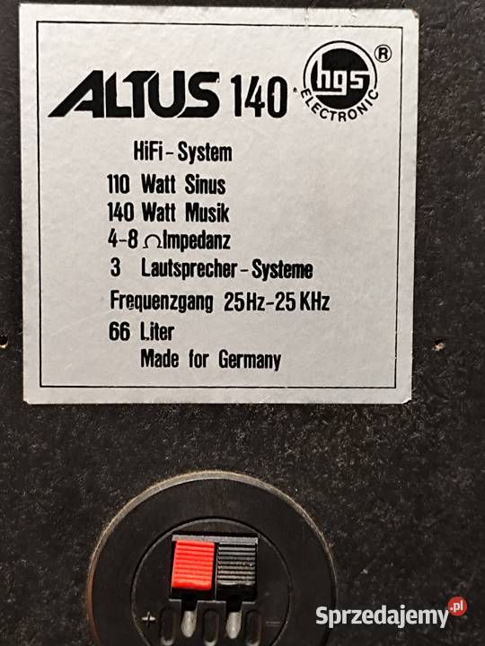 kolumny Unitra Tonsil Altus 140 made for Germany Mosty
