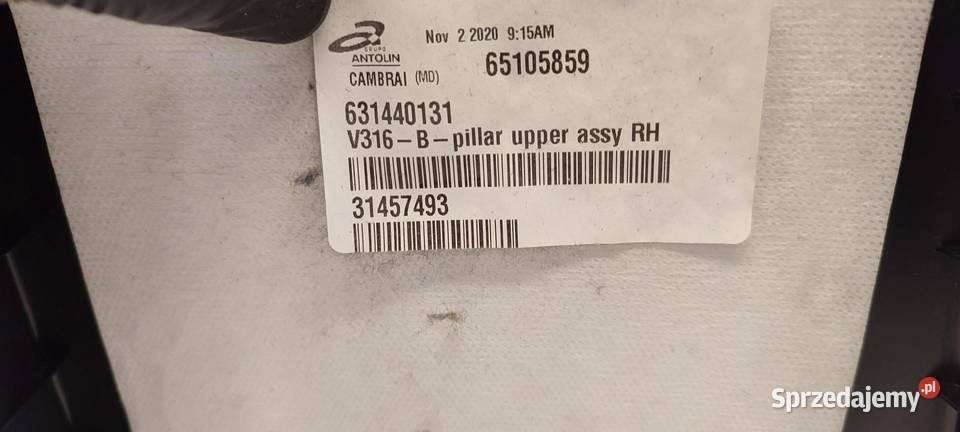 VOLVO XC40 OSŁONA SŁUPKA PRAWA 31457493