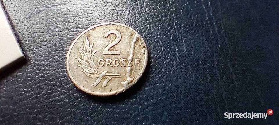 Stare monety 2 grosze 1949 destrukt PRL Polska Lesko