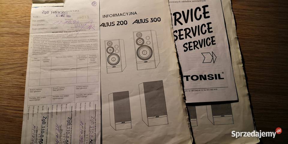 Kolumny TONSIL ALTUS 200 Stan Idealny Oryginalne Toruń