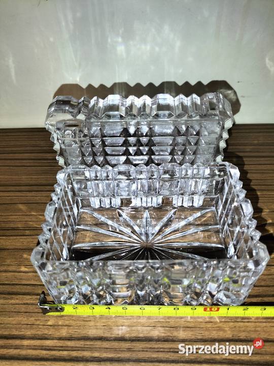 PIĘKNA KRYSZTAŁOWA popielnica papierośnica z