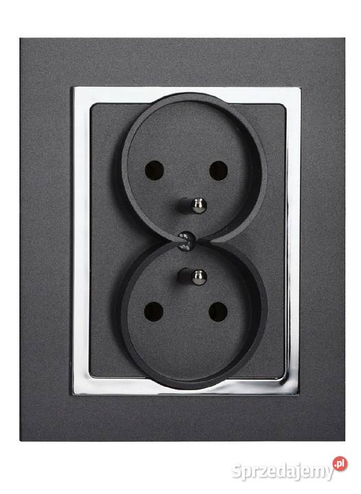 Gniazdo podwójne Magic Timexelektro kolor grafit Włoszakowice sprzedam
