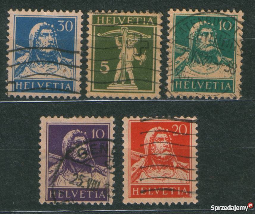 Zn Szwajcaria Mi 200 1 3 4 6 kas 1924 Gliwice