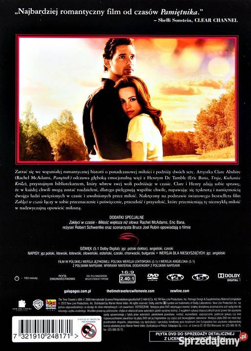 ZAKLĘCI W CZASIE RACHEL McADAMS ZAKOCHANE KINO 1 płyta wielkopolskie