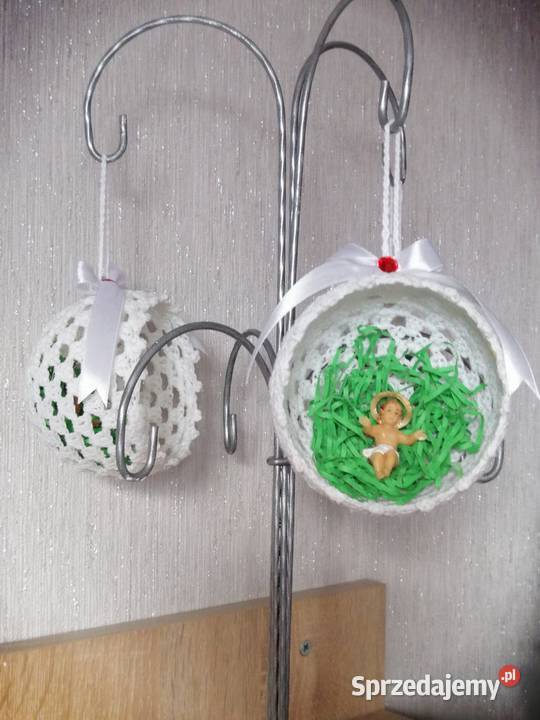 Zawieszka świąteczna szydelkowa na choinkę biały Katowice