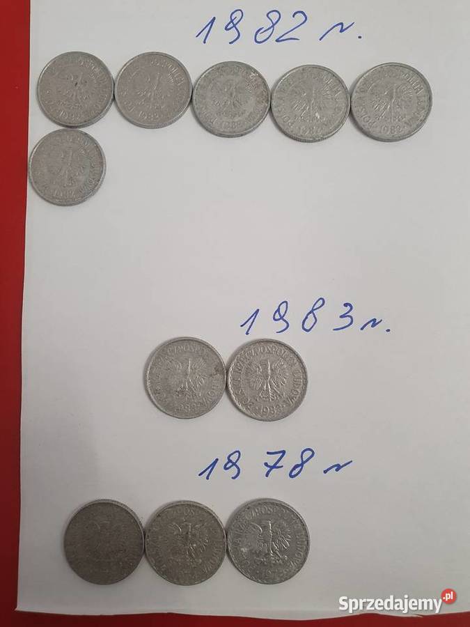 Monety aluminiowe 1 1982r 1983r 1978r Numizmatyka Antyki, Sztuka, Kolekcje mazowieckie