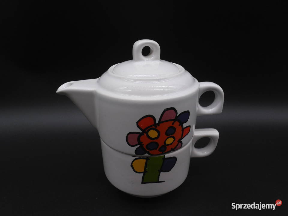 Piętrowy zestaw do herbaty imbryk i filiżanka Raszków