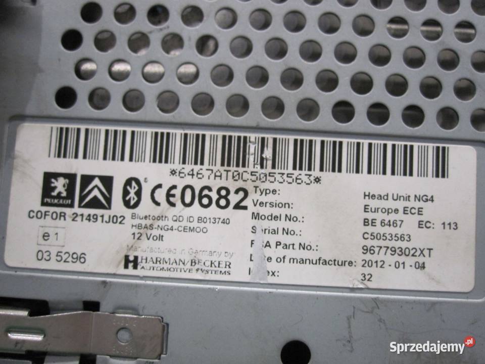 PEUGEOT 3008 I 12r radio CD 96779302XT osobowe sprzedam