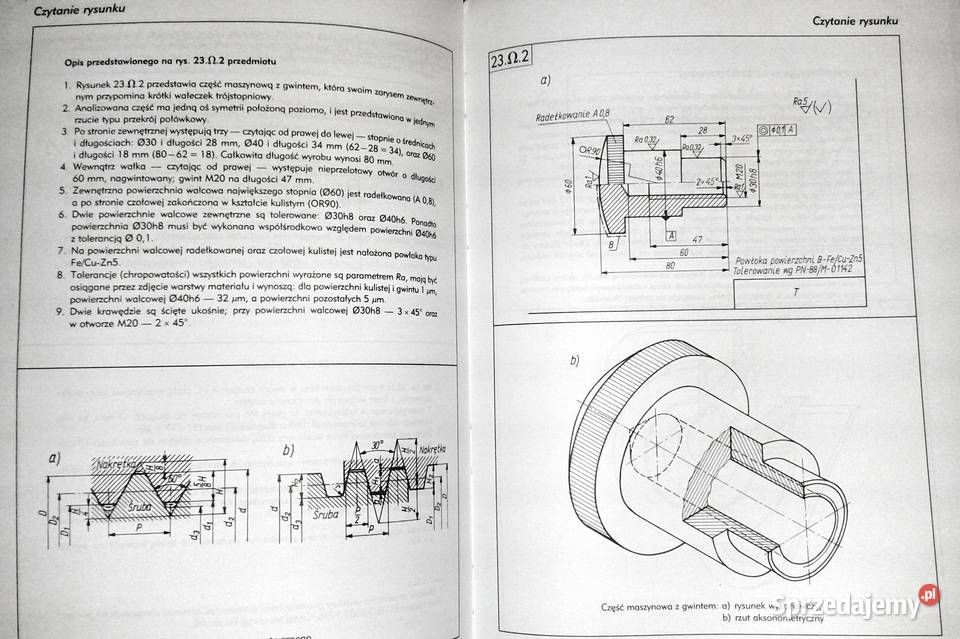 Zbiór zadań z rysunku technicznego mechaników Rok wydania 1998 Chełm