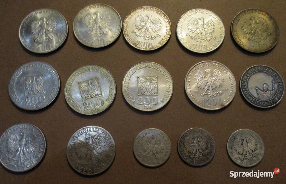 monety srebrne 15 sztuk Numizmatyka
