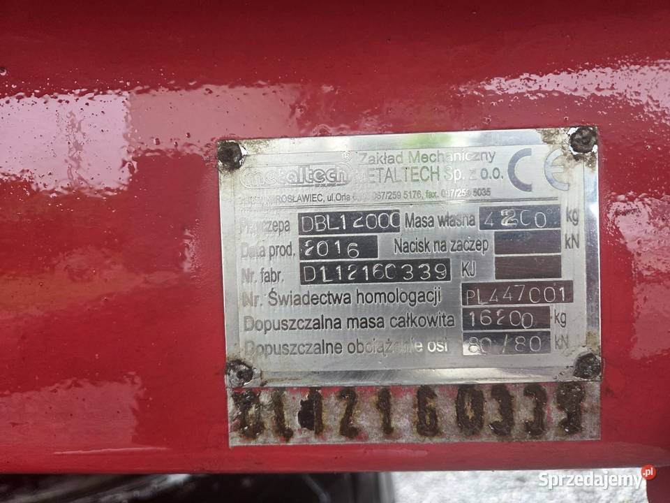 Przyczepa metaltech dbl 12 lubelskie Jarosławiec