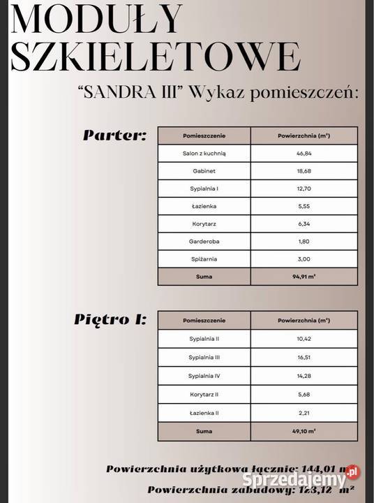 DOM NA SPRZEDAŻ moduł szkieletowy 85.34m2 Warszawa