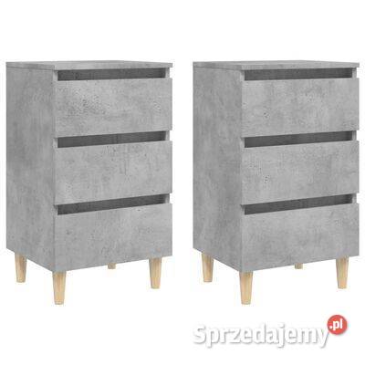 vidaXL Szafki nocne 2 drewniane nóżki szarość Warszawa sprzedam