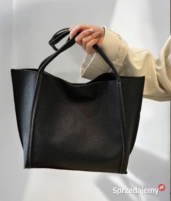 Nowa czarna torebka shopper skórzana elegancka Kraków sprzedam