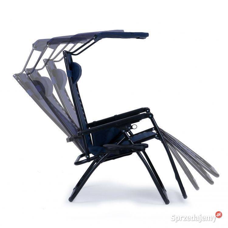  DARK BLUE leżak ogrodowy z daszkiem składany Bielsk Podlaski