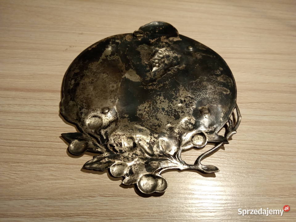 Secesja unikatowa piękna plakieta Wiśnie WMF Kraków