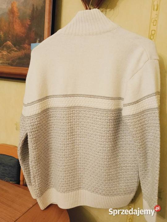 Sweter Devir rozmiar M biały Odzież i bielizna męska lubelskie Hrubieszów