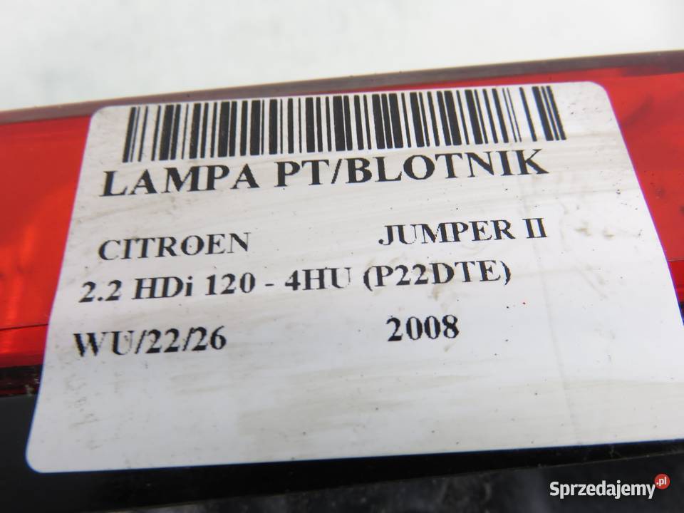 LAMPA PRAWA TYLNA CITROEN JUMPER II 20151999