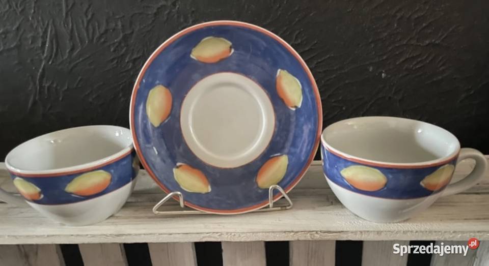 Dwie filiżanki o talerzyk porcelana Tognana dolnośląskie