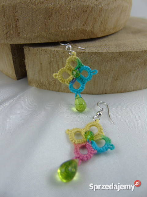 Kolczyki frywolitkowe różne wzory i kolory Rękodzieło