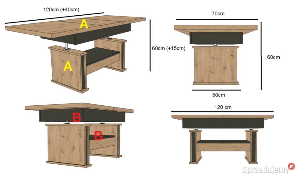 Ławostół L05 RAMA Szuflada podnoszony rozkładany 120cm Ruda Śląska