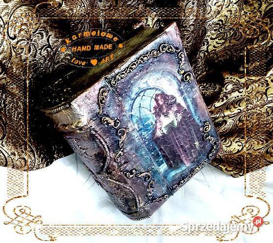 Szkatułka rękodzieło decoupage mixmedia Rękodzieło