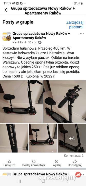 Hulajnoga elektryczna kugo kirin m4 pro mazowieckie Warszawa