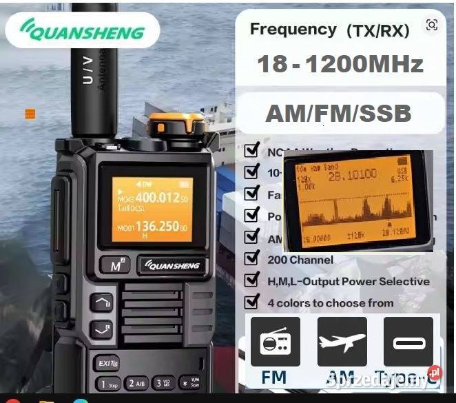 Radiotelefon skaner Quansheng AMFMSSB 181200 Mhz