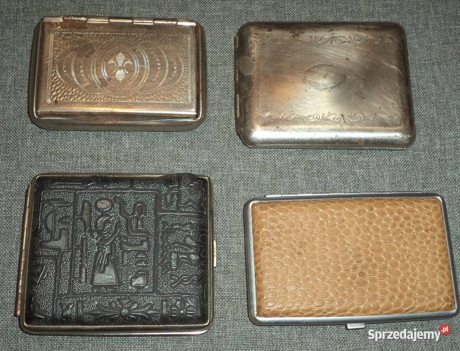 Stara metalowa tabakierka stara papierośnica śląskie