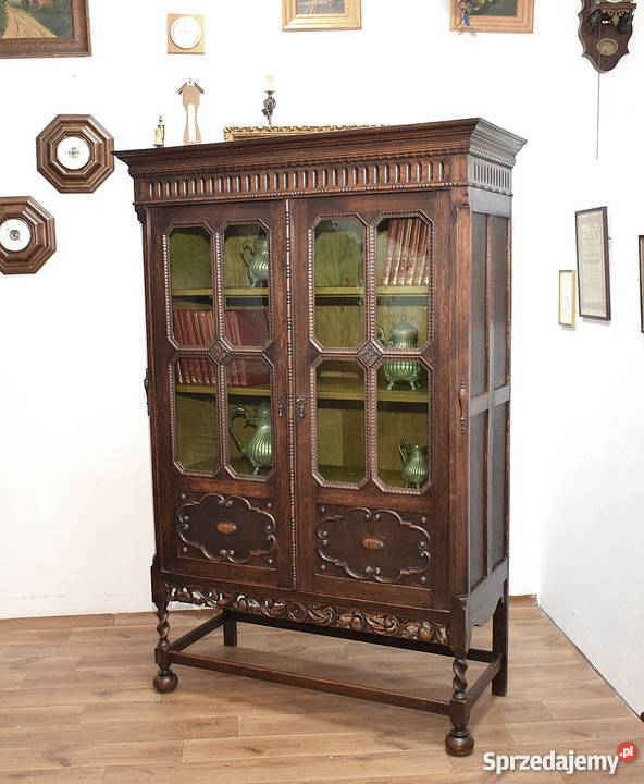 STARA DĘBOWA BIBLIOTEKA REGAŁ PÓŁKA BIBLIOTECZKA Świdnica sprzedam