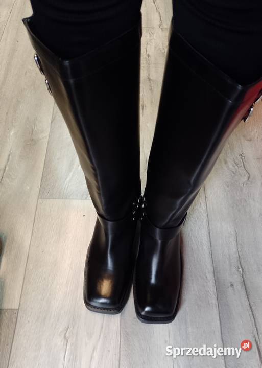 42 Public Desire Czarne Zdobione Kozaki oficerki Obuwie Kraków