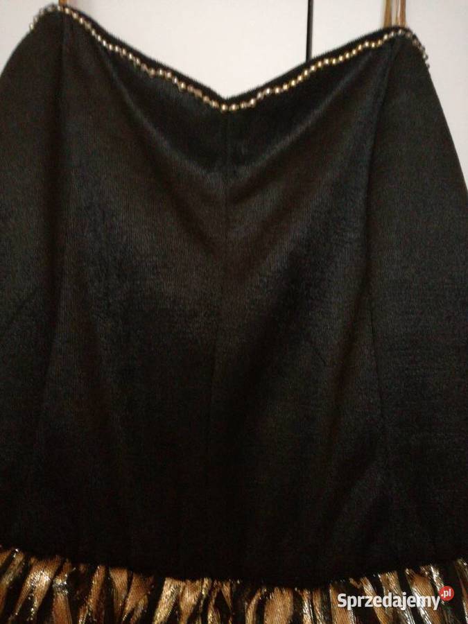 Sukienka imprezowo koktajlowa czarno złota