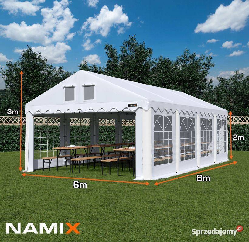 Namiot COMFORT 6x8 imprezowy handlowy eventowy Jabłonna