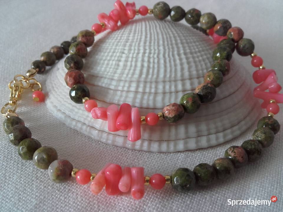 Naszyjnik unakit koral Warszawa sprzedam